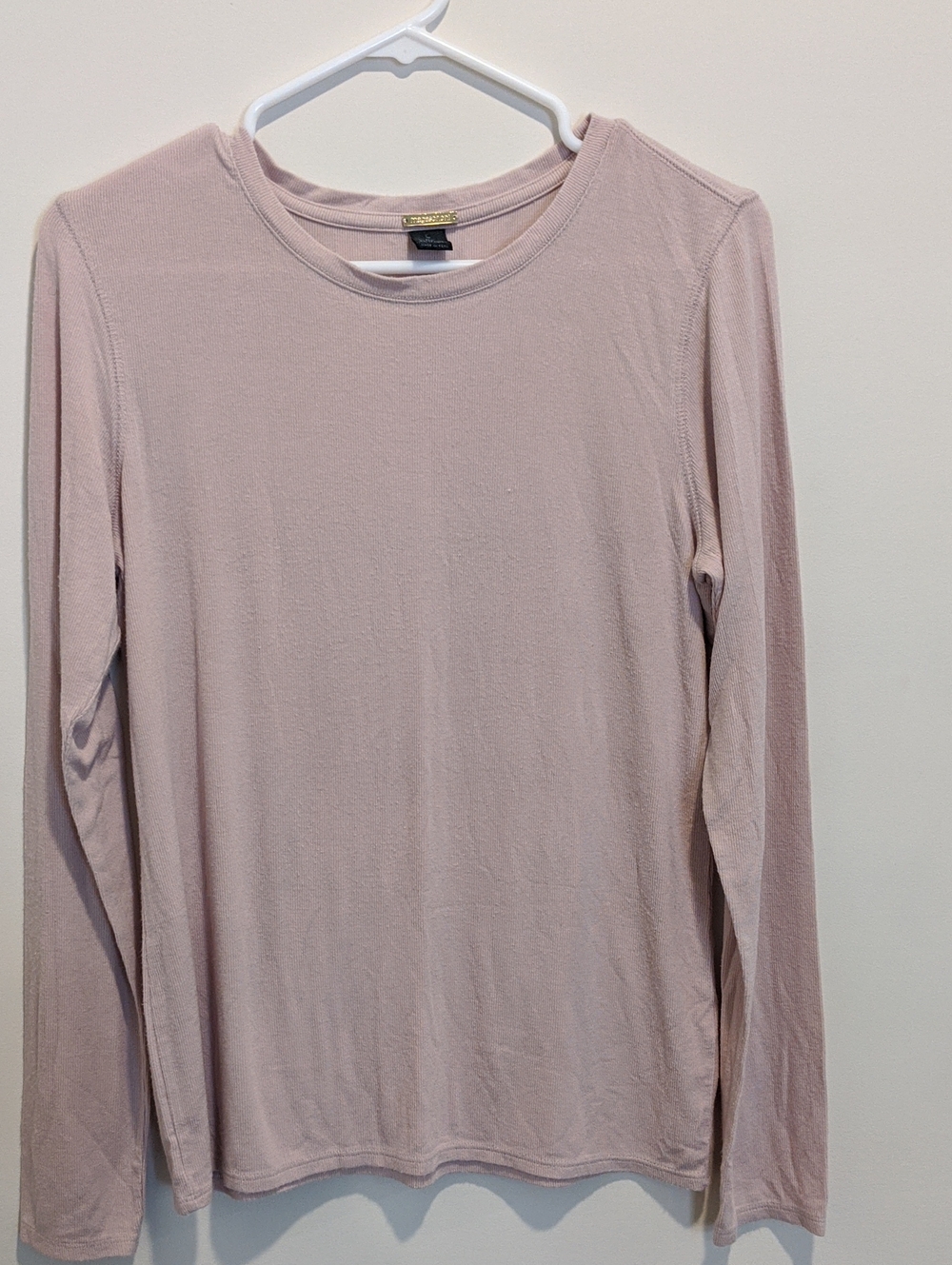 Magaschoni Women's Size L Blush Crewneck Long-Sleeve Top